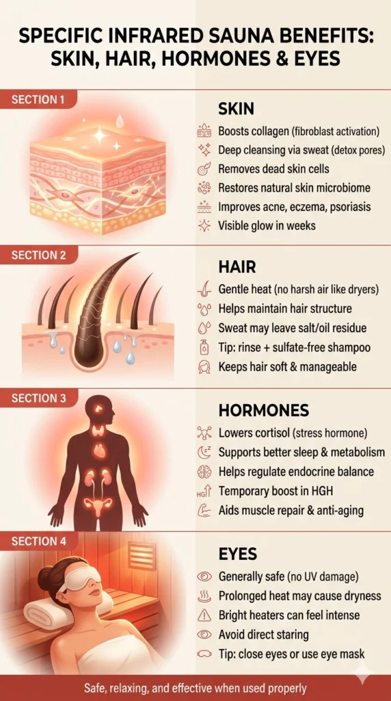 Specific Infrared Sauna Benefits: Skin, Hair, Hormones, and Eyes.