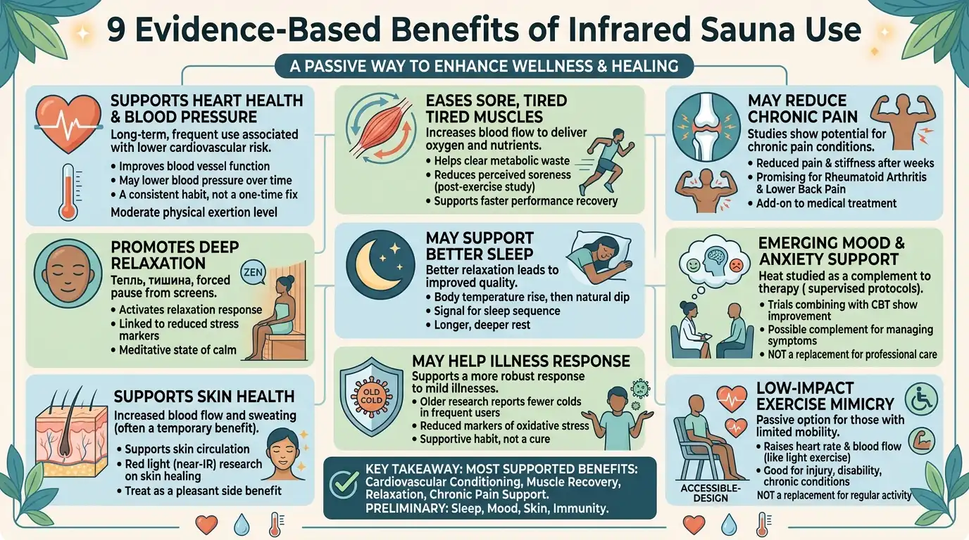 9 Evidence-Based Benefits of Infrared Sauna Use