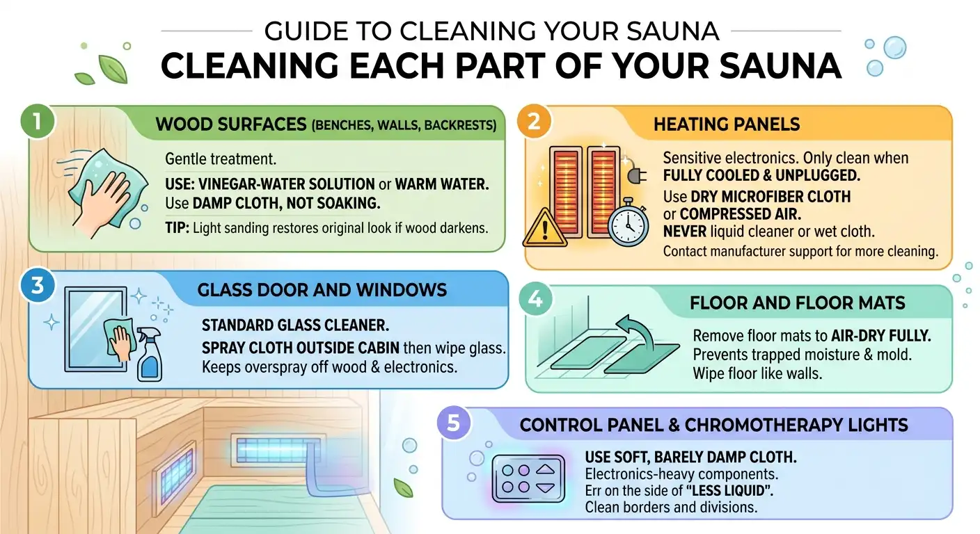 Cleaning Each Part of Your Sauna