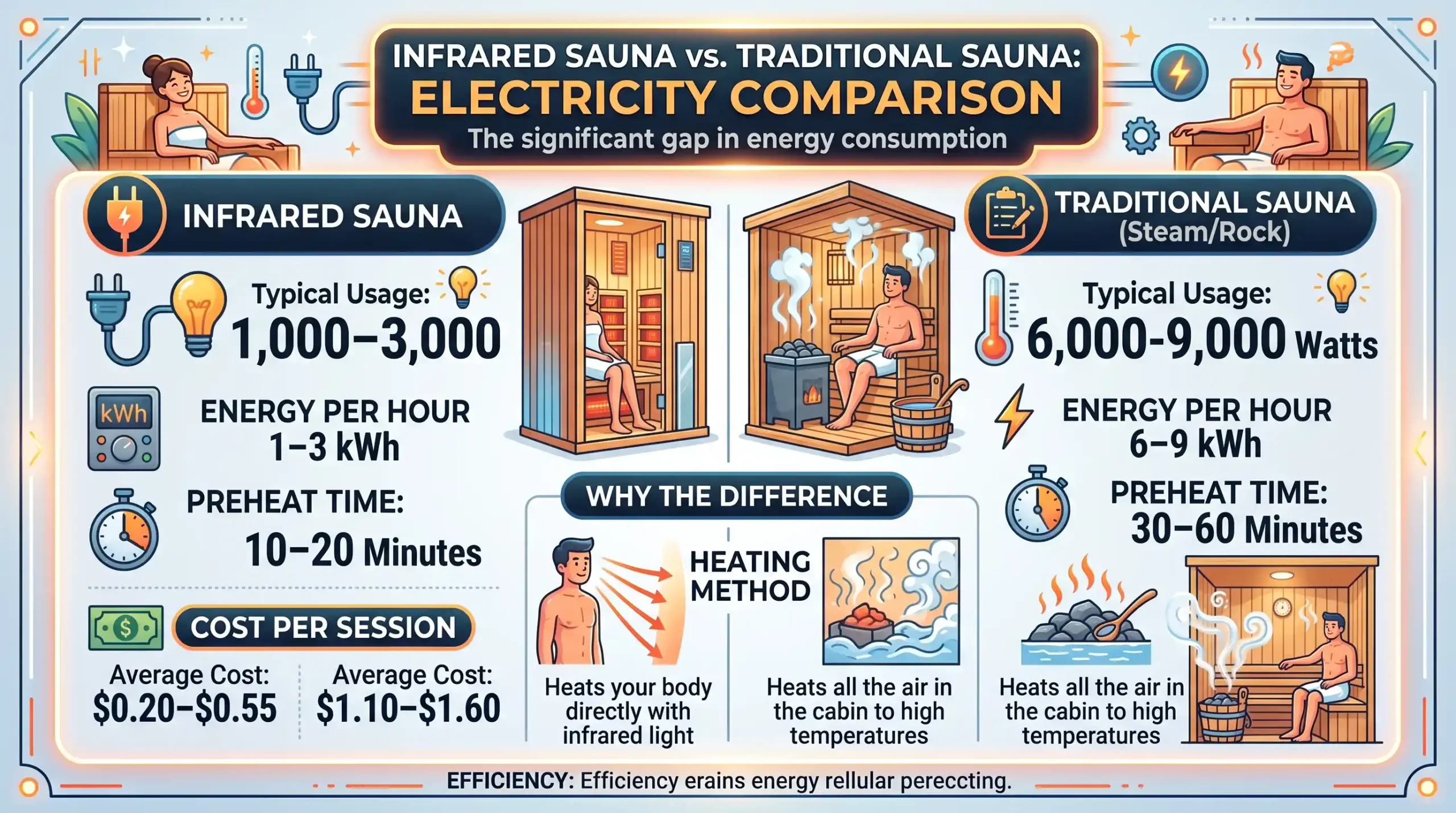 Infrared Sauna vs. Traditional Sauna Electricity Comparison