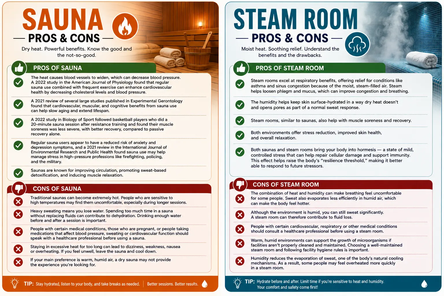 Sauna vs. Steam Room Pros & Cons