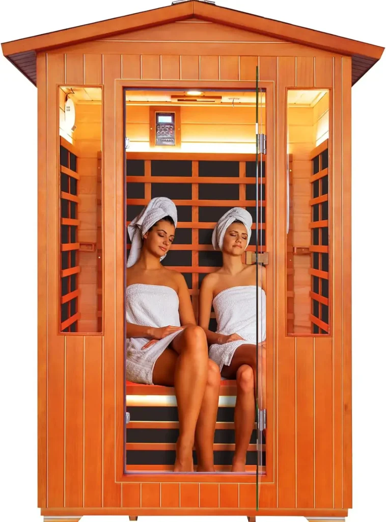 2 Person Outdoor Infrared Sauna with Red Light Therapy