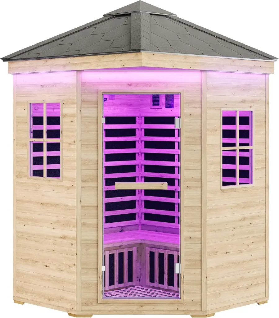 4 Person Outdoor Infrared Sauna, Asphalt