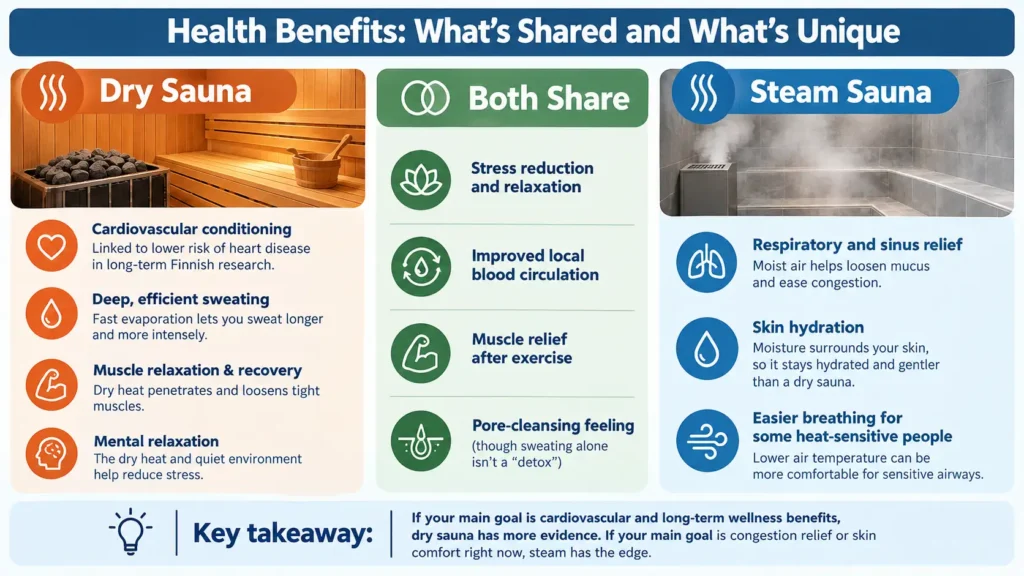 Benefits of Dry Saunas & Benefits of Steam Saunas
