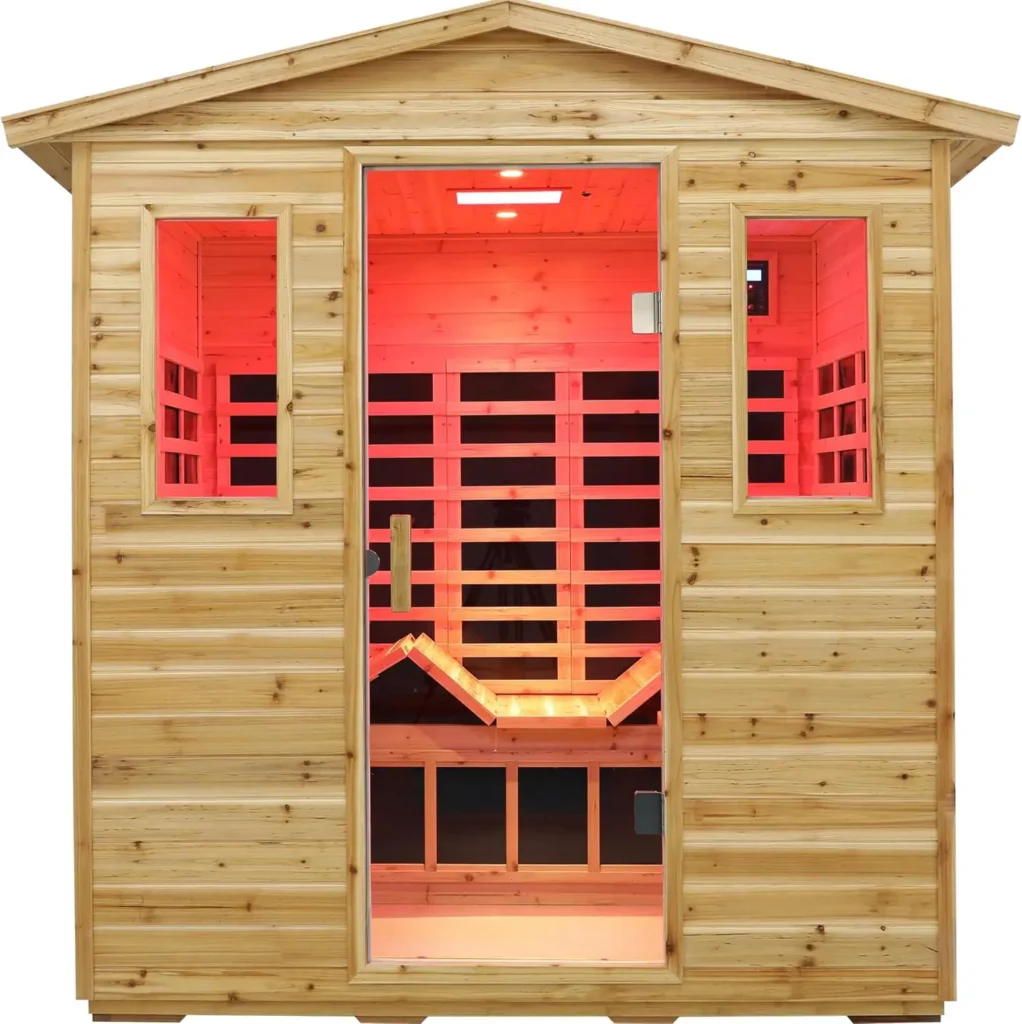 Full Spectrum Outdoor Infrared Sauna 5-Person Canadian Hemlock
