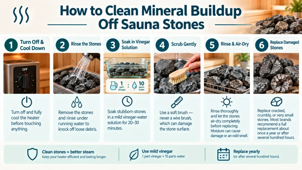 How to Clean Mineral Buildup Off Sauna Stones