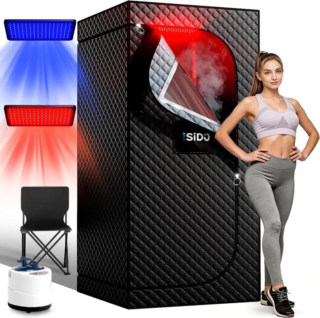 Portable Infrared Sauna with 660nm 470nm 850nm Red & Blue Light Therapy