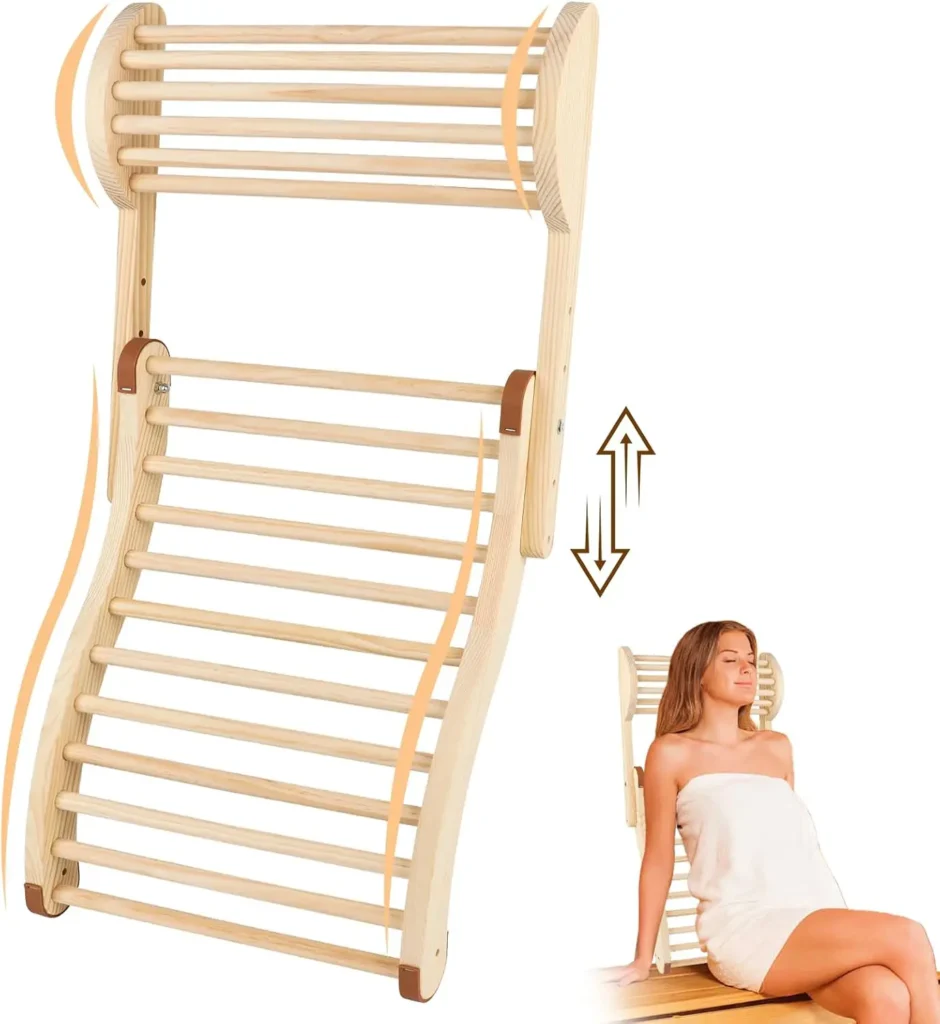 S-Shape Steam Sauna Backrest with Adjustable Pillow