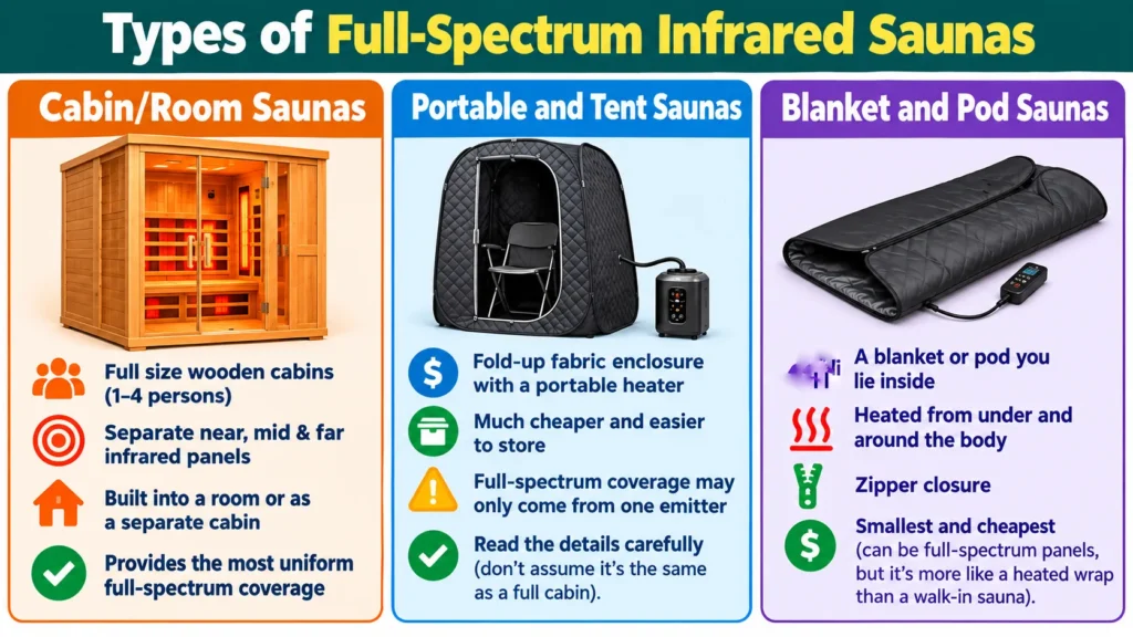 Types of Full-Spectrum Infrared Saunas