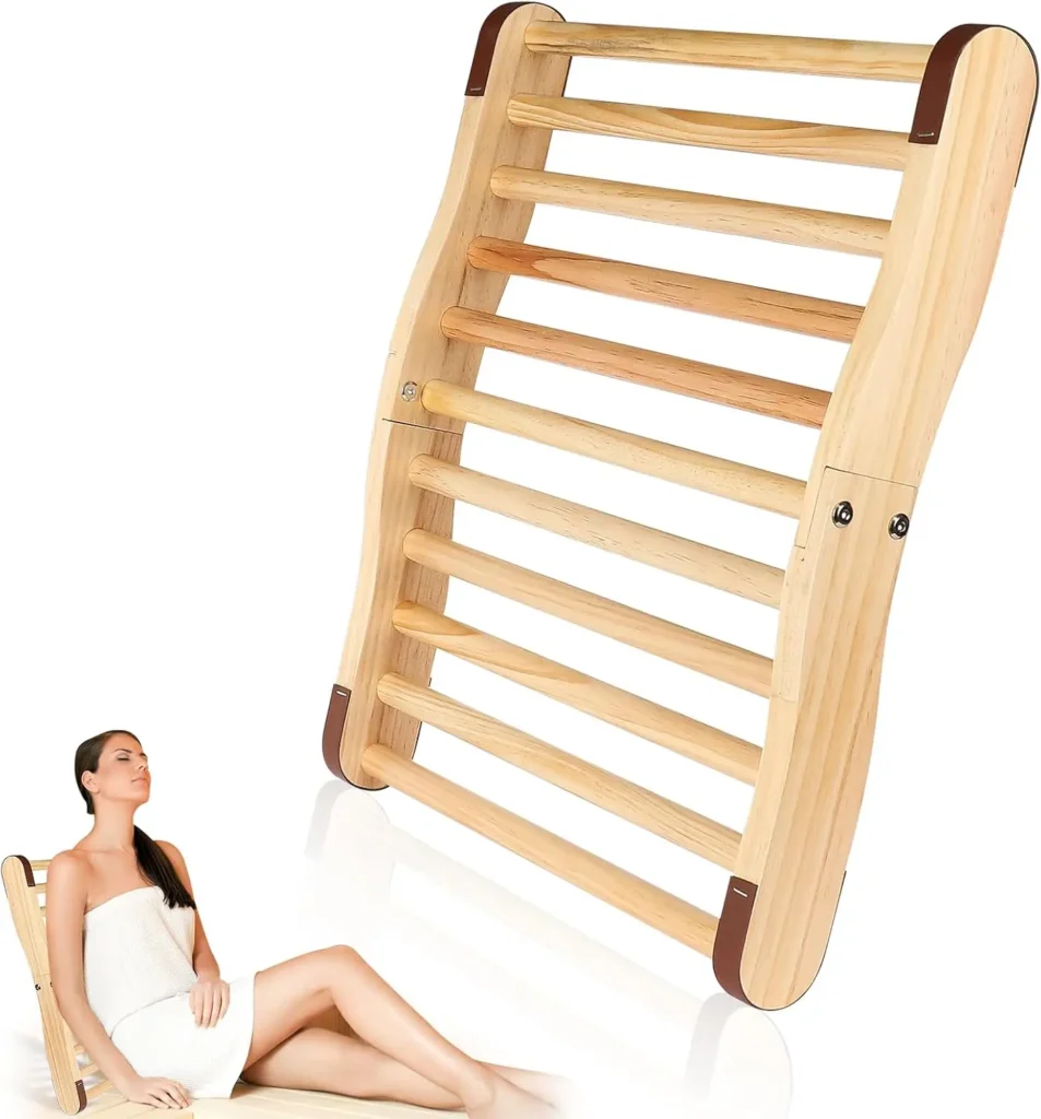 Wooden S-Shape Steam Sauna Backrest