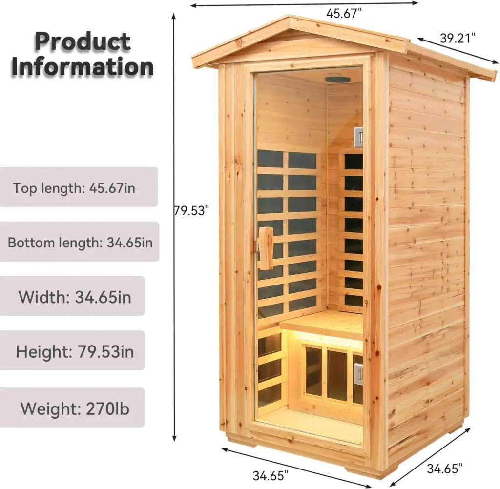 1 Person Far Infrared Old fir Outdoor Sauna
