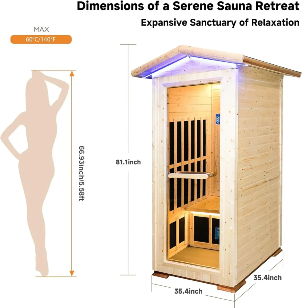 1 Person for Home Backyard Sauna Outdoor Infrared Sauna