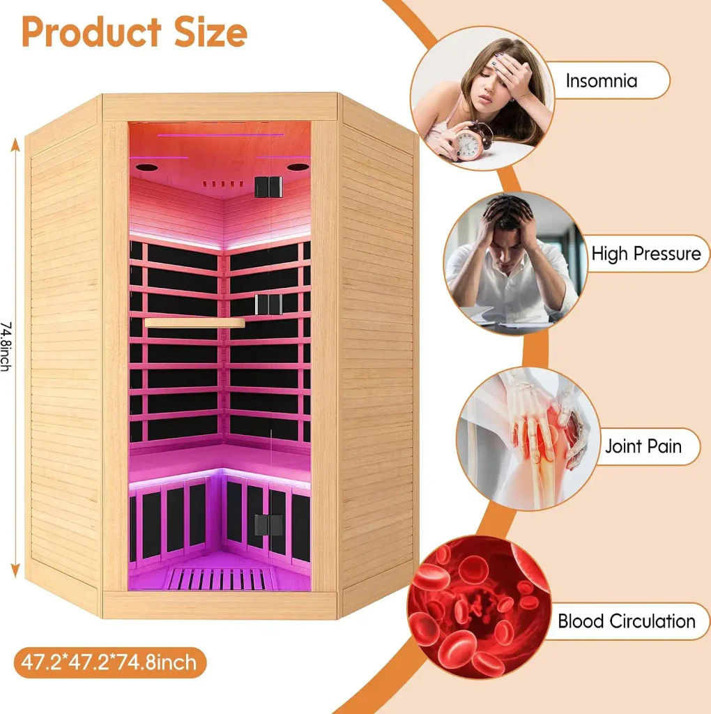 2-3 Person Corner Far Infrared Sauna
