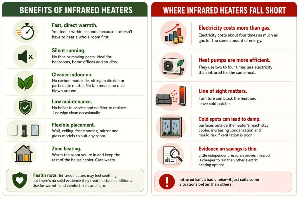 Benefits of Infrared Heaters Where Infrared Heaters Fall Short