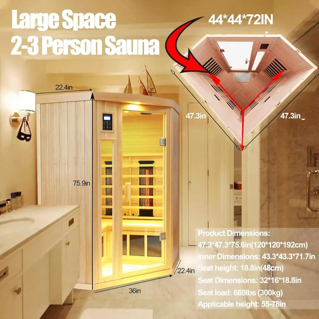 Ceramic Infrared Sauna 2-3 Person Infrared Saunas