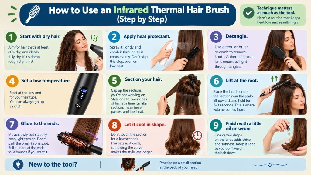 How to Use an Infrared Thermal Hair Brush