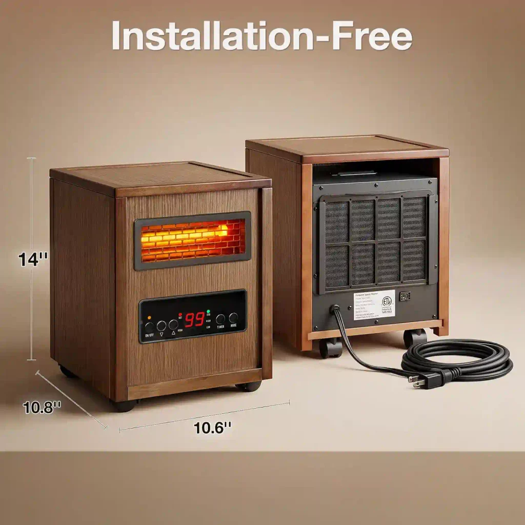 Hykolity 1500W Infrared Dual Heating Space Heater
