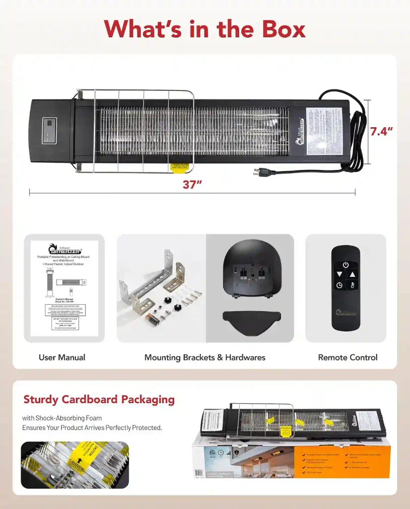 INFRARED HEATER 1500W Portable Infrared Indoor