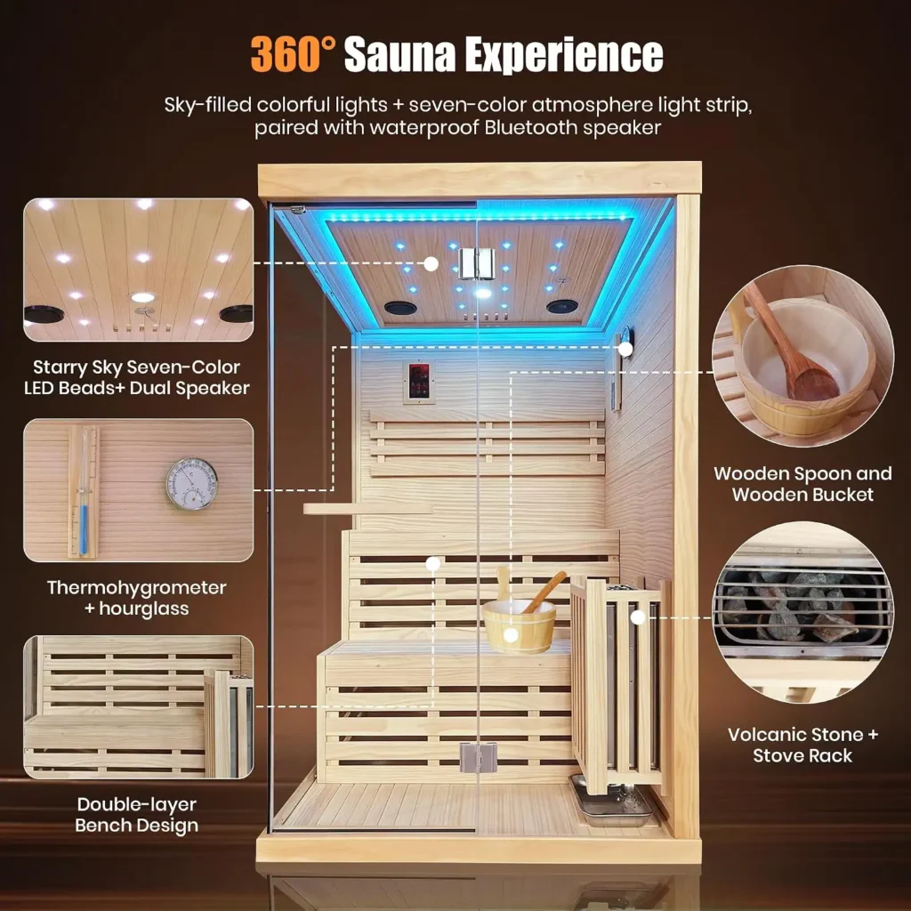Indoor Wet Steam Sauna Cabin