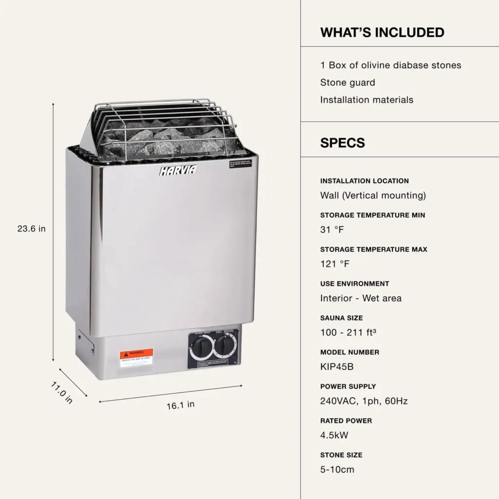 KIP Wall Mount Electric Sauna