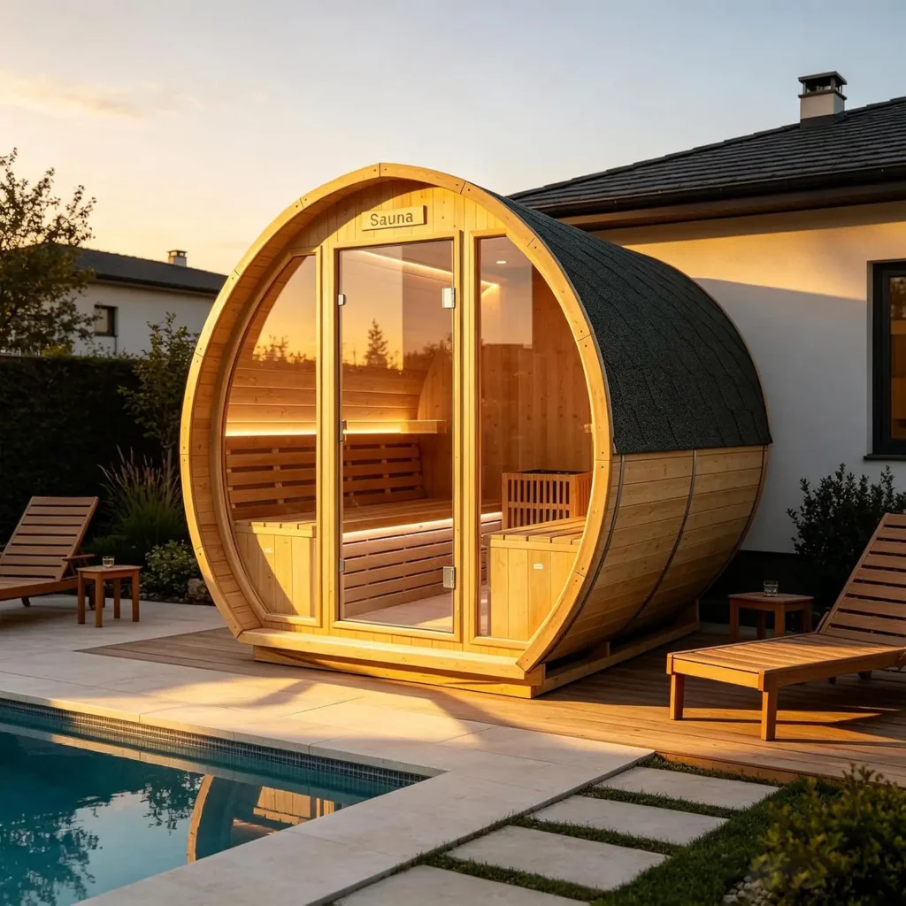 Outdoor Traditional 4-6 Person Steam Sauna Barrel
