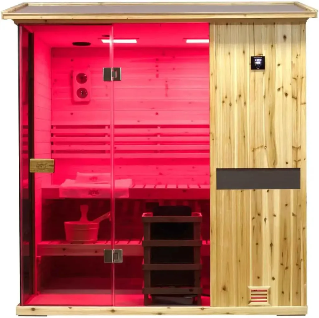 Outdoor Traditional Steam Saunas with Red Light Therapy