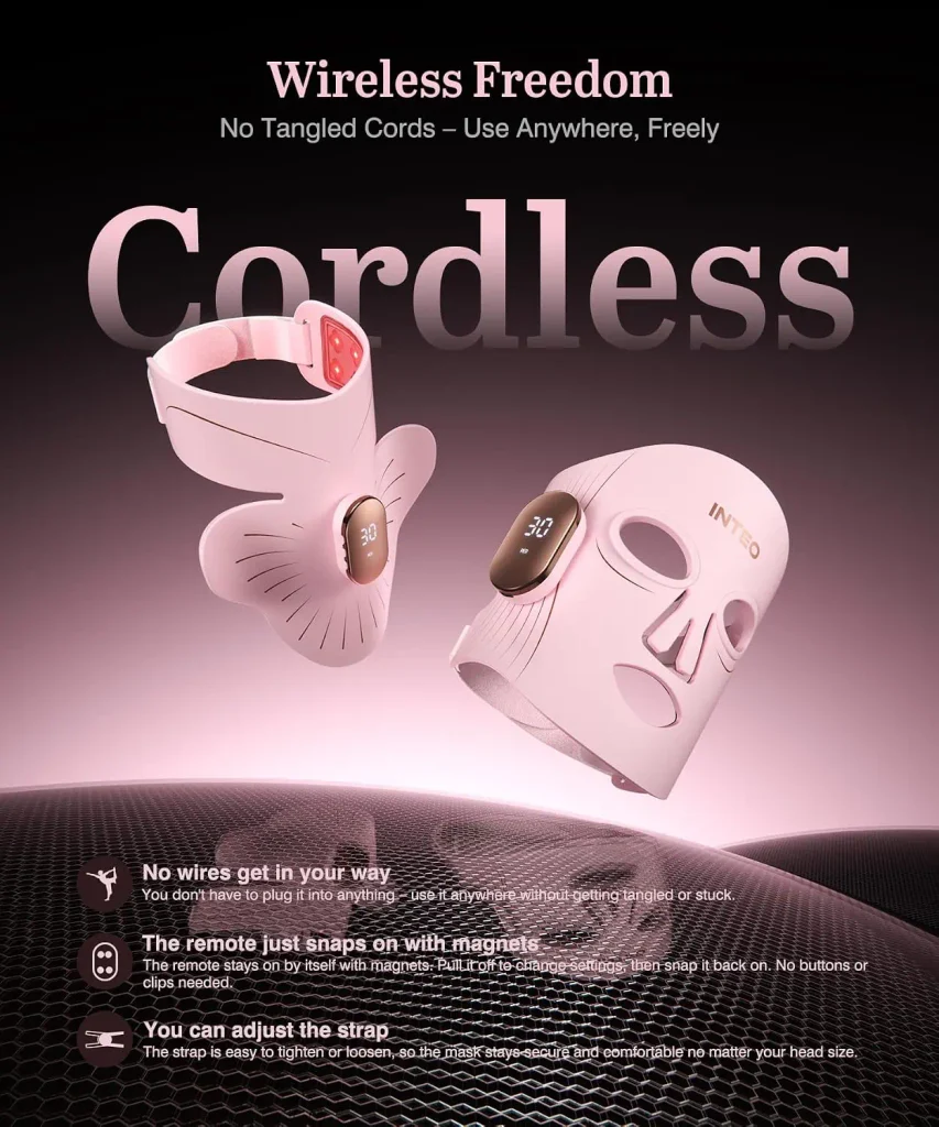 Red Light Therapy Mask for Face & Neck, 850nm NIR