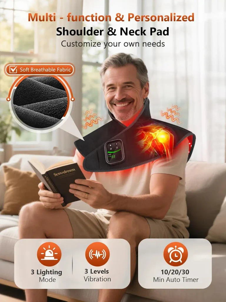 Red Light Therapy for Neck & Shoulders Upper-Back with Vibration
