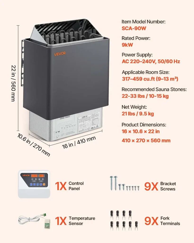 Steam Bath Sauna Heater with External Digital Controlle
