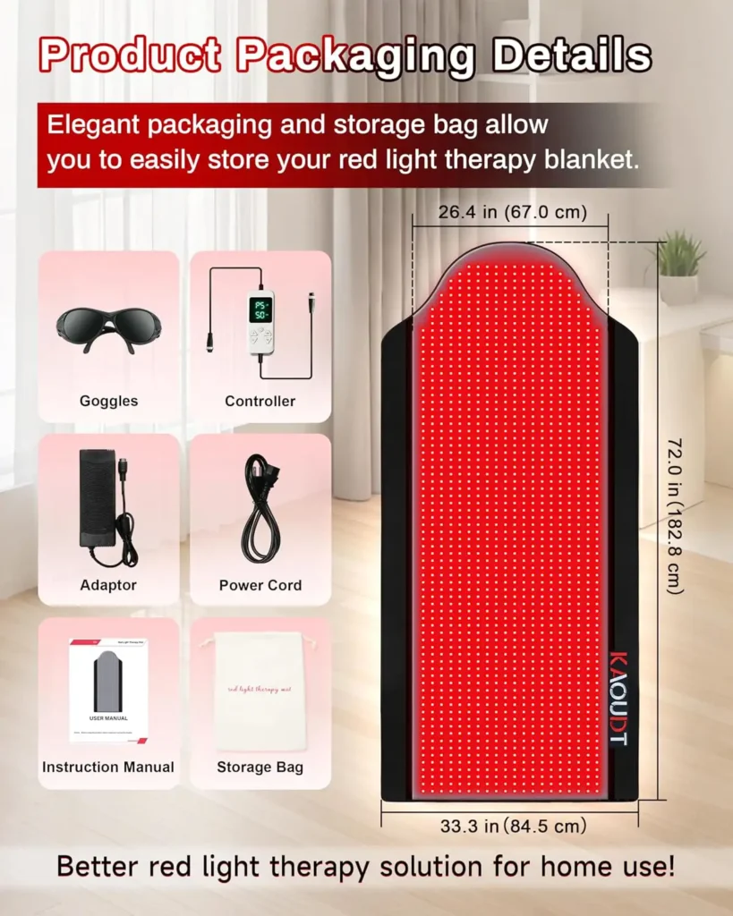 TPU Full Body 72"x33" Red Light Therapy Mat for Pain