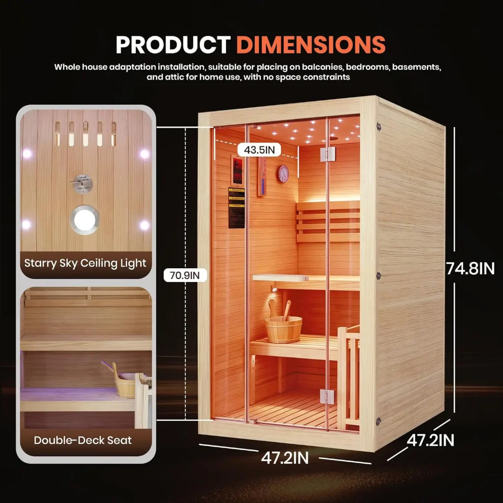 Traditional Indoor Wet Steam Sauna Cabin