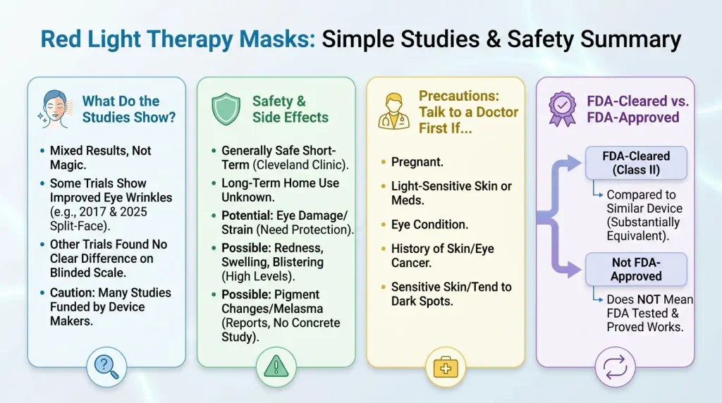 What Do the Studies Actually Show  Red Light Therapy Mask Side Effects and Safety